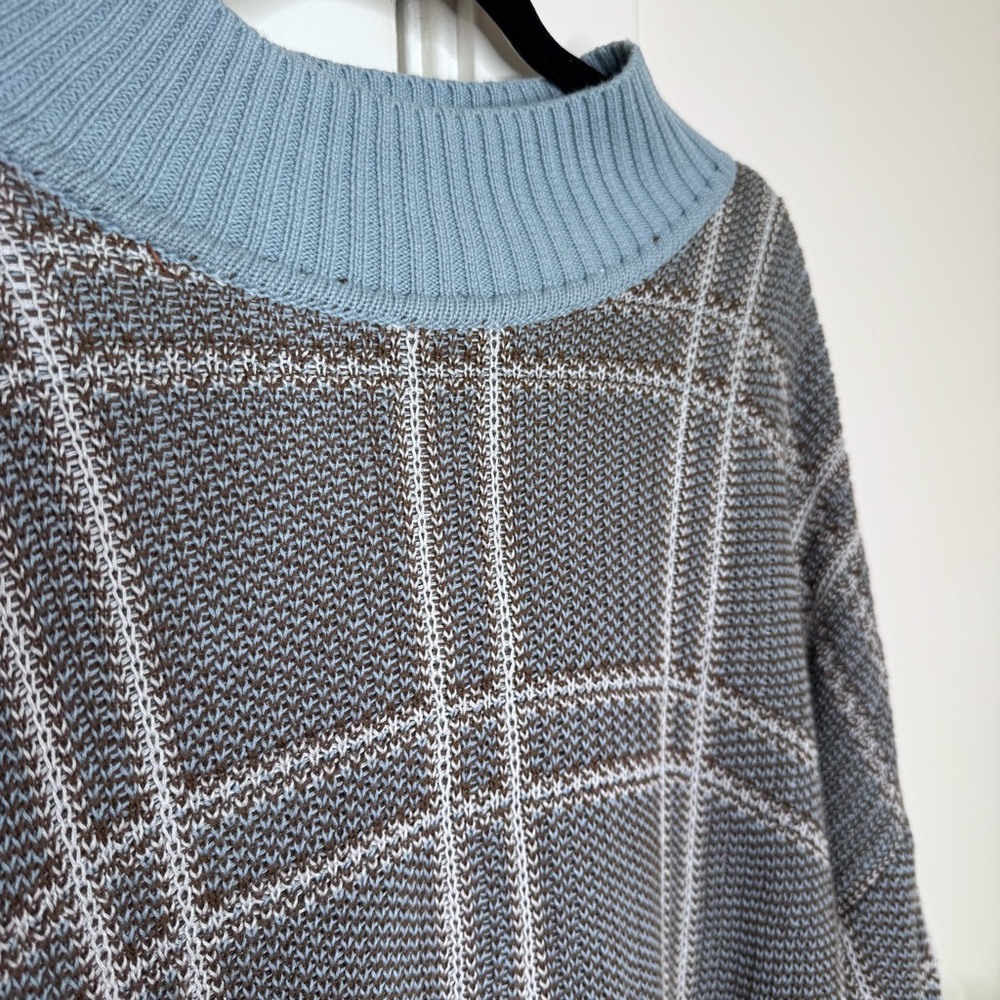 Able Jana Patterned Plaid Turtleneck Sweater 1X - Picture 4 of 7